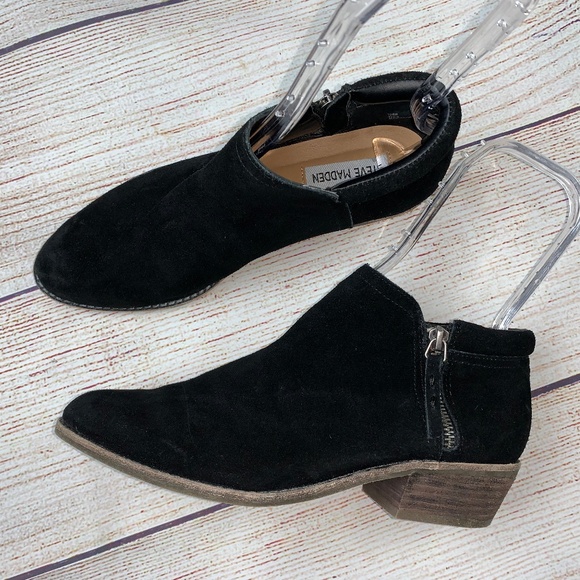 Steve Madden Shoes - Steve Madden Black Suede Ankle Boots Tobii 8